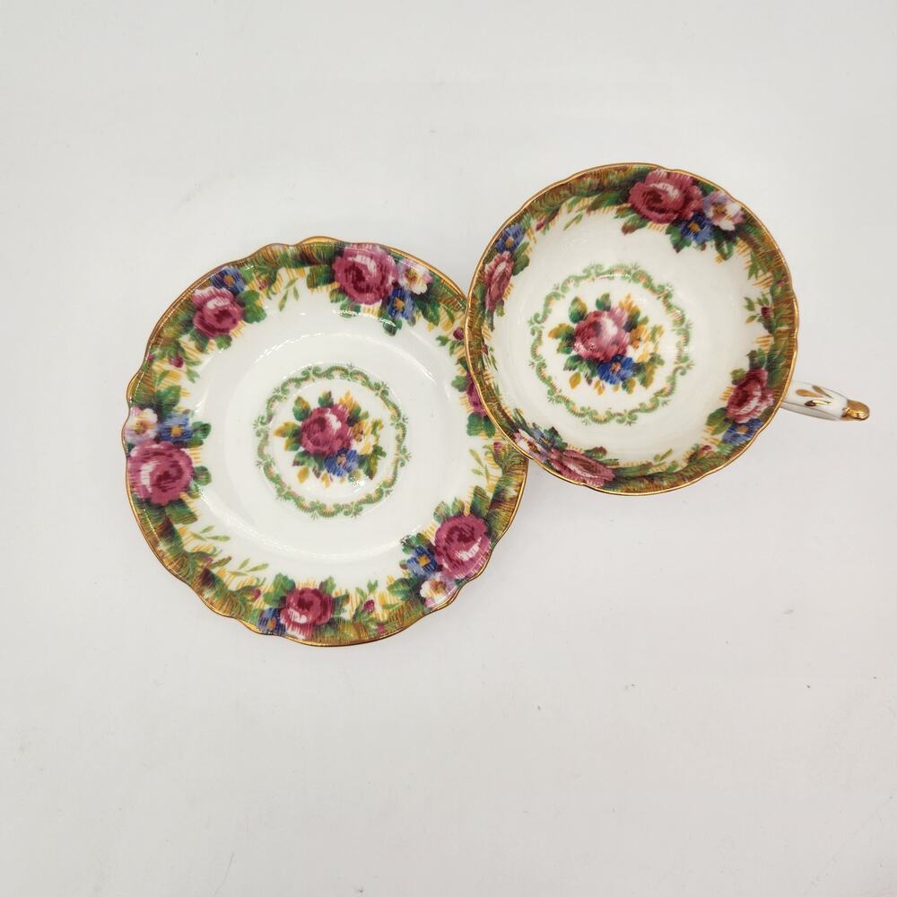 Vintage Paragon Tapestry Rose Fine Bone China Teacup & Saucer Set Double Warrant - Picture 7 of 9